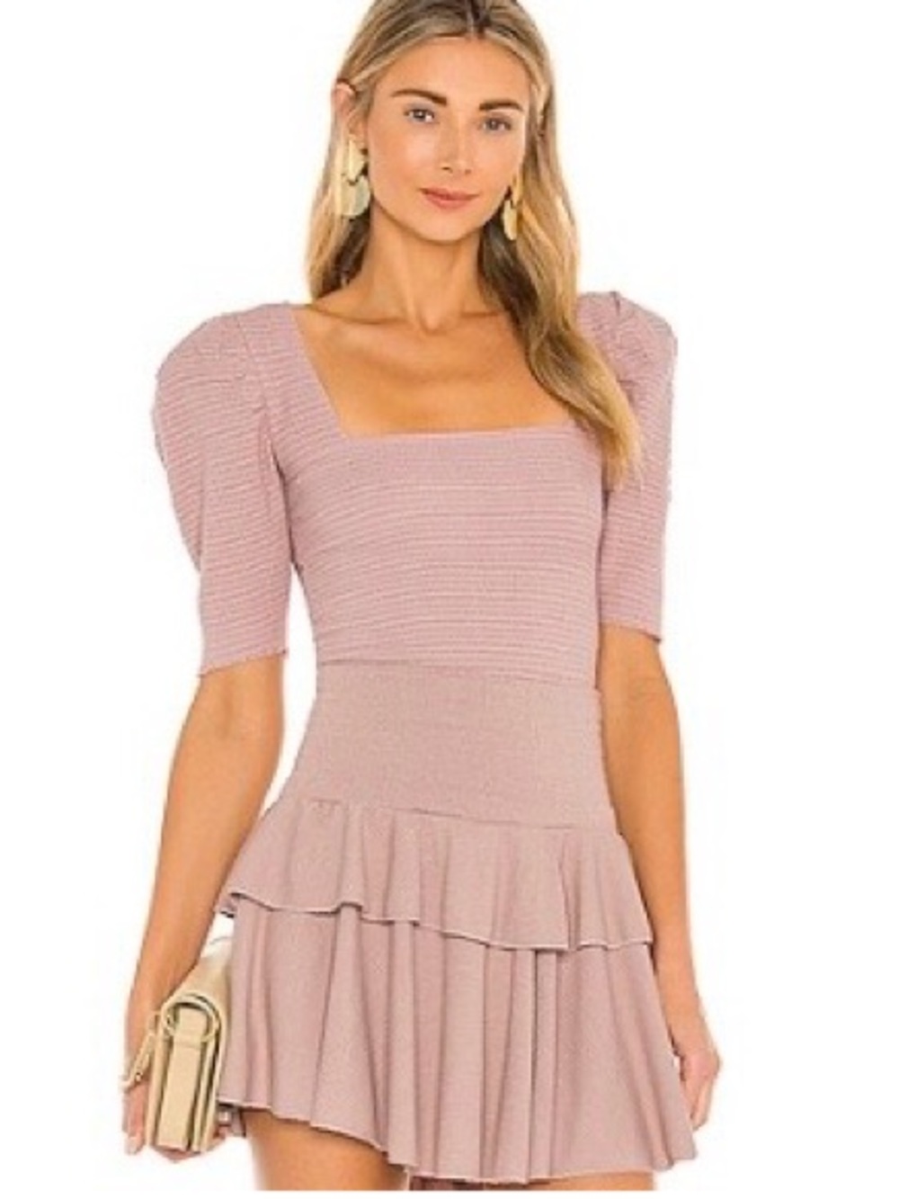 Chaser Tiered Ruffle Smocked Mini Skirt XS